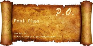 Pesl Olga névjegykártya